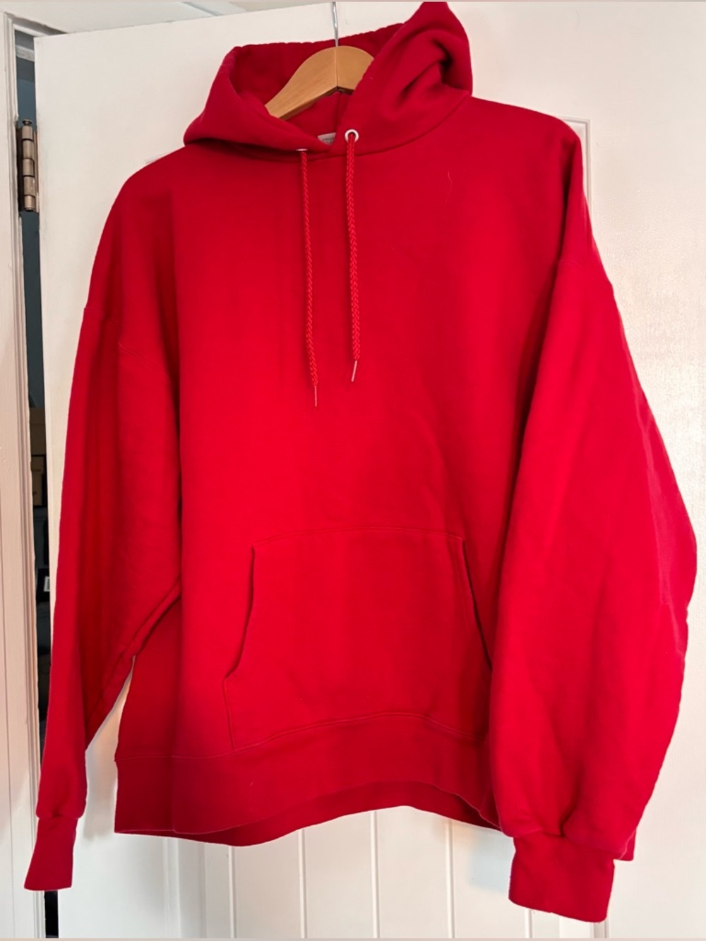 Hanes Red Pullover Hoodie Sweatshirt Sz XL